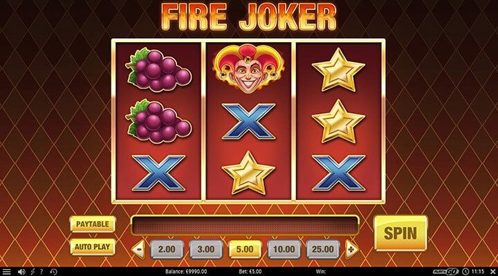 Fire Joker Slot Spieloberfl&auml;che